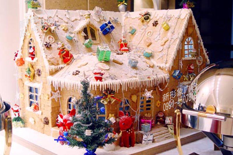 苯板雕刻圣诞节小屋装饰